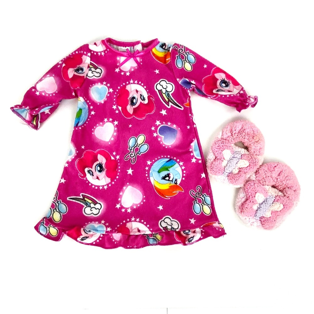 American Girl Dolls & 18" Dolls Pajama Set Nightie Butterfly Slippers PJs 20